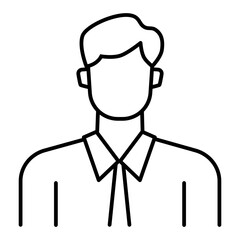 office worker line icon with editable stroke