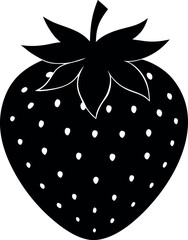 strawberry black silhouette vector, strawberry black symbol, strawberry icon