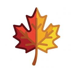Maple Leaf Red Orange Autumn Illustration