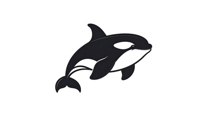 Black and white stylized orca