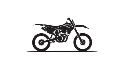 Obraz premium Sleek black motocross dirt bike silhouette captures the thrill of off road adventure, perfect for sports branding and extreme sport designs