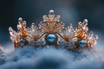 A crown adorned with sparkling crystals, shining under the light.