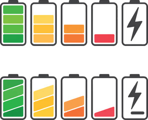 battery icons set