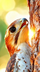 Red-shouldered Hawk in Golden Sunlight