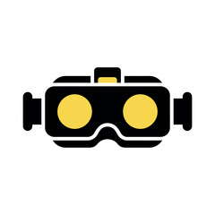 Virtual reality headset icon technology concept