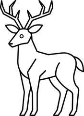 fantasy deer with crystal antlers illustration on transparent background