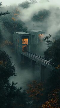 Mysterious House in Enchanted Forest Cinematic Scene
