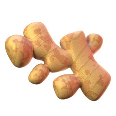 Isolated Ginger Root with Detailed Textured Surface on Transparent Background in Warm Golden and Brown Tones Close Up View