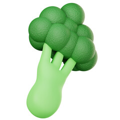 Isolated Green Broccoli on Transparent Background 3D Rendered Vegetable