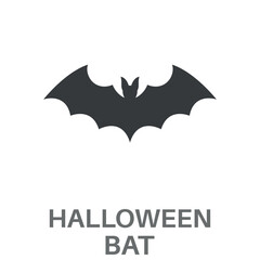 Halloween Bat Simple Style Glyph Design Vector