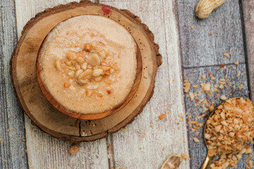 Peanut Crumble in Wooden Bowl