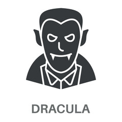 Dracula Simple Style Glyph Design Vector