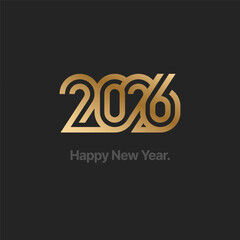 2026 typography logo design concept. 2026 number design for New Year. Sign for postcard, poster or banner. 