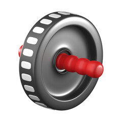 Isolated Gym Roller on Transparent Background in Studio Shot of a Fitness Tool