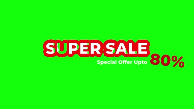 Dynamic Super Sale announcement with vibrant 80% discount, ideal for promotional videos and ads.