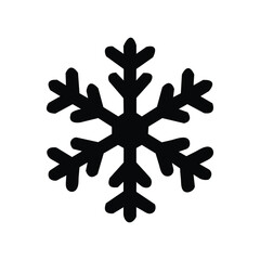 Black snowflake isolated on white background, a symbol of winter, cold, and ice, often associated with holidays and festive season