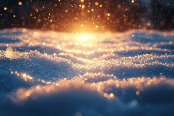 Bright light shining through snow.