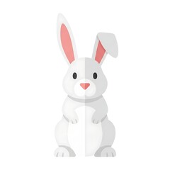 Obraz premium Description: A flat design rabbit icon with long ears and a sweet, gentle look.