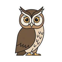 Fototapeta premium A flat owl face icon with large circular eyes, symbolizing wisdom.
