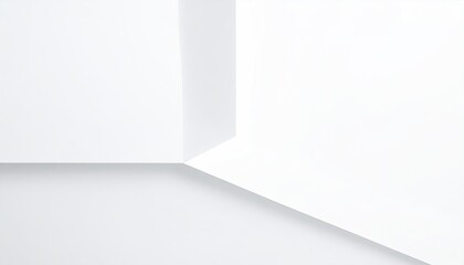 Abstract geometric composition of white planes and shadows creating depth