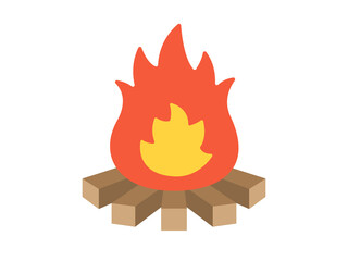 焚き火のアイコンのイラスト