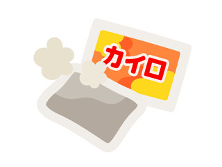 使い捨てカイロとパッケージのアイコンのイラスト