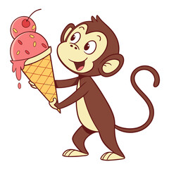 monkey with ice cream