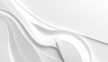 Abstract layered white paper design with curved lines and shadows