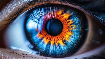 Close Up of Colorful Human Eye Iris