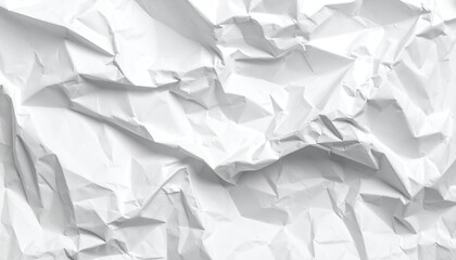 Close-up of a crumpled white paper, texture, shadows, and highlights