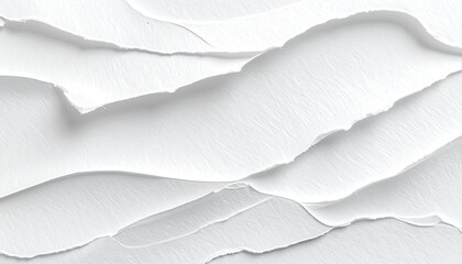 Abstract white layered textures, resembling torn paper or flowing fabric