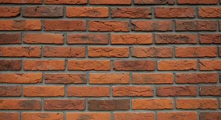 Naklejka premium Close up view of a textured brick wall with rustic orange and brown hues