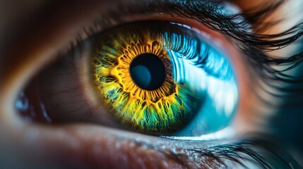 Close Up of Colorful Human Eye Iris