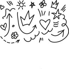 Hand Drawn Doodle Vector Sketch Icons Cute Fun Elements
