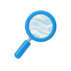 magnifying glass 3d unique stylish playful icon isolated on transparent background png for search and analysis design