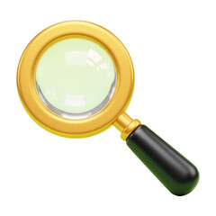 magnifying glass 3d unique stylish playful icon isolated on transparent background png for search and analysis design