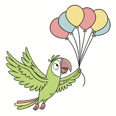 bird with balloon