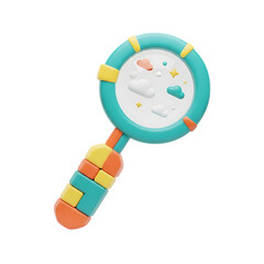 magnifying glass 3d unique stylish playful icon isolated on transparent background png for search and analysis design