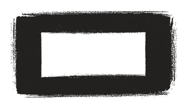 Bold Black Grunge Rectangle Frame Background Texture