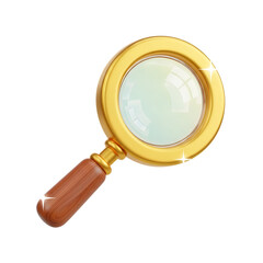 magnifying glass 3d unique stylish playful icon isolated on transparent background png for search and analysis design
