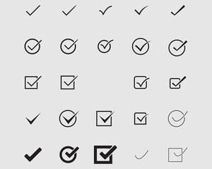 Double check icon set symbol confirmation, approval, success. Used in chat, tasks, and notifications sign