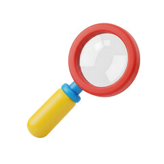 magnifying glass 3d unique stylish playful icon isolated on transparent background png for search and analysis design