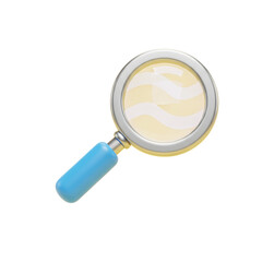 magnifying glass 3d unique stylish playful icon isolated on transparent background png for search and analysis design