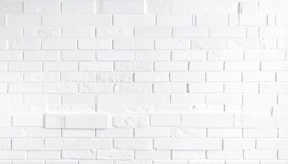 Close-up shot of a bright white brick wall, showing textured surfaces and grout