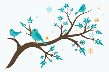 birds on a branch