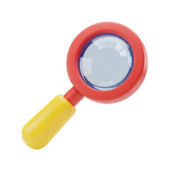 magnifying glass 3d unique stylish playful icon isolated on transparent background png for search and analysis design