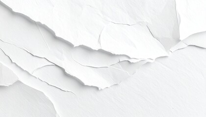 Obraz premium Textured white paper, torn edges, crumpled folds, creating an abstract design