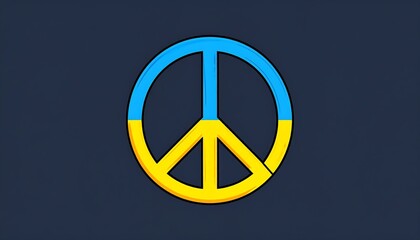 A peace symbol divided into Ukrainian colors