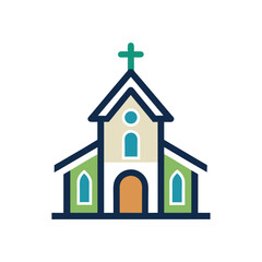 Church Icon Vector Illustration &ndash; Religious Building and Worship Symbol