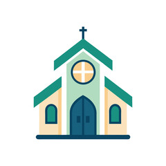 Church Icon Vector Illustration &ndash; Religious Building and Worship Symbol